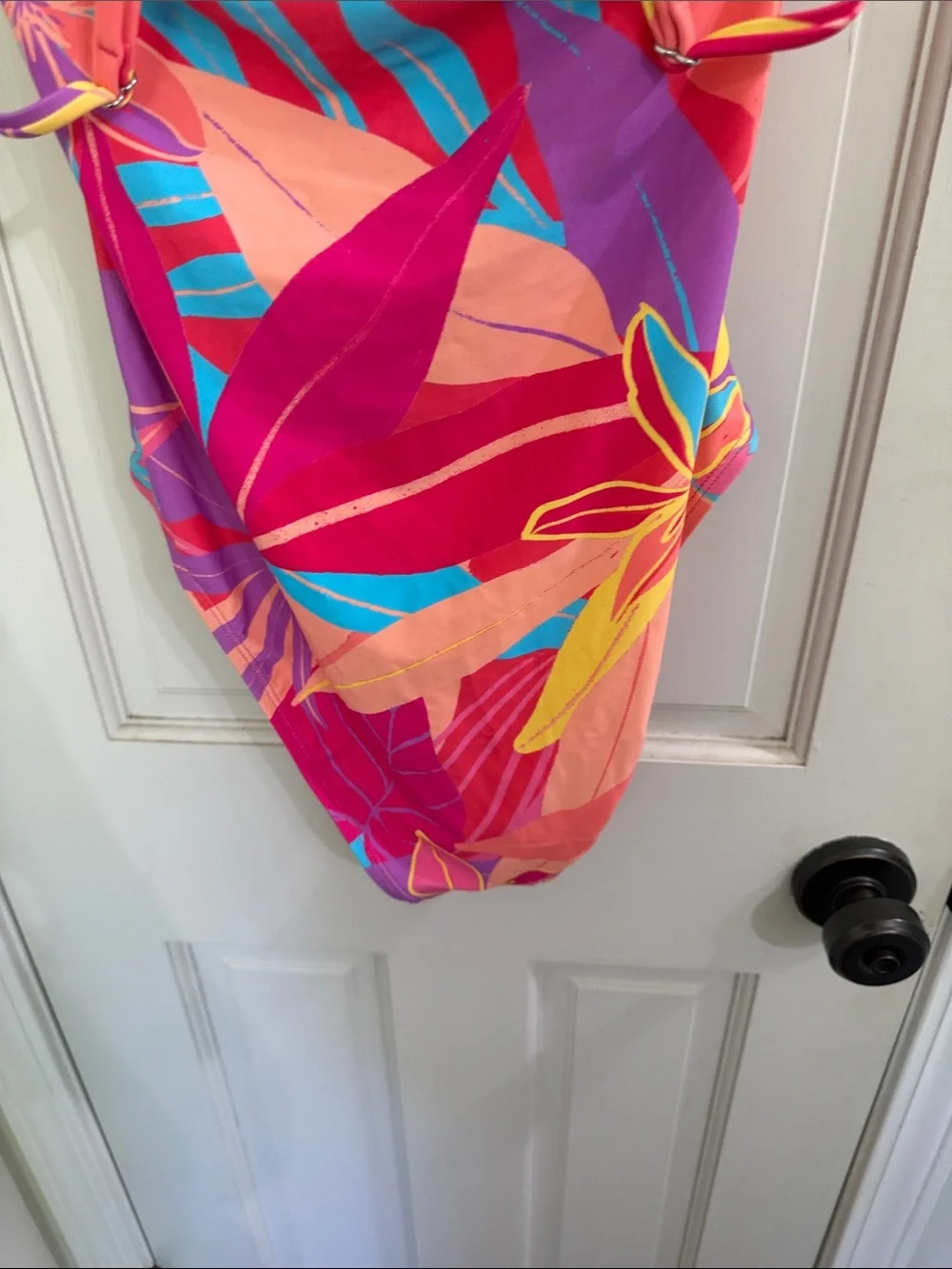 Women’s Pink Tropical Floral One-Piece Swimsuit